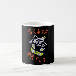 Skate or Fly Skeleton Skateboarder Coffee Mug