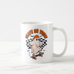 Skate or Treat Ghost Halloween Coffee Mug