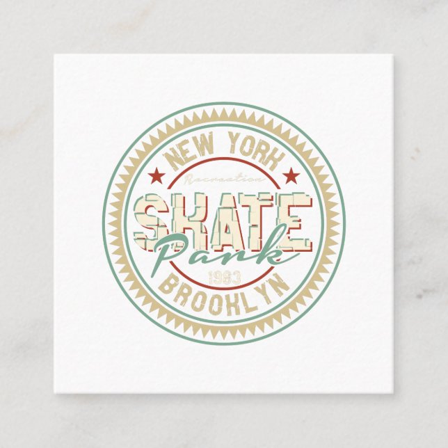 Skate park square business card (Front)