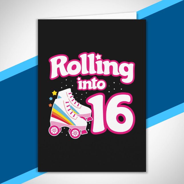 Skate Party - 16th Birthday Party - Roller Skating Card (Creator Uploaded)