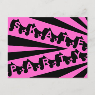 skate party : 80s retro invitation postcard