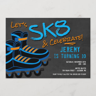 Skate Party Invitation, Roller Skating Invitation
