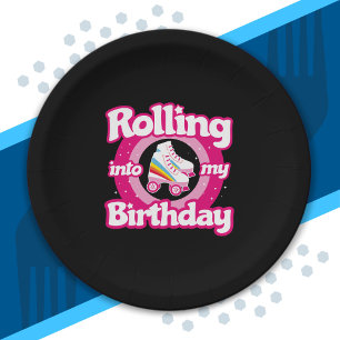 Skate Party - Roller Rink Roller Skating Birthday Paper Plate