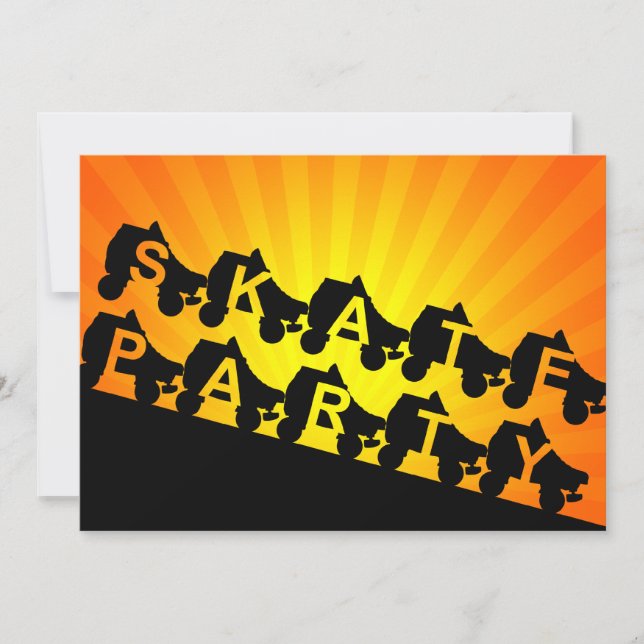 skate party : sunset rays invitation (Front)