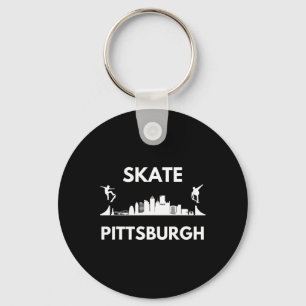 Skate Pittsburgh Pa Skateboarding Fans Pittsburgh Keychain