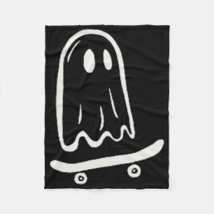 Skate Rad Skating Ghost Halloween Skateboarding  Fleece Blanket