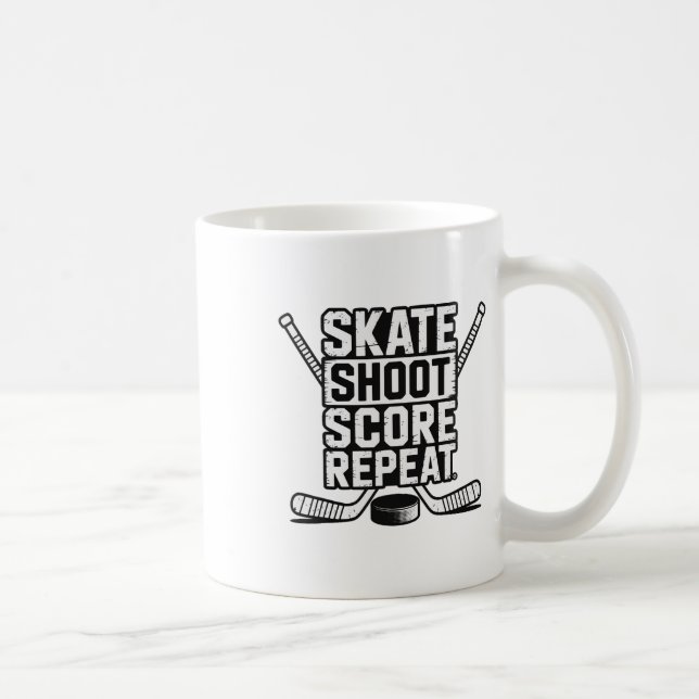 Skate Shoot Score Repeat _4  Coffee Mug (Right)