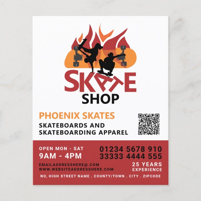 Skate Shop, Skateboarding Advertising Flyer (Front)