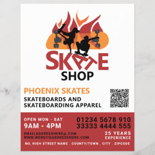 Skate Shop, Skateboarding Advertising Flyer