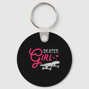 Skate Skateboarder Women Girls Skater Girl Skatebo Keychain