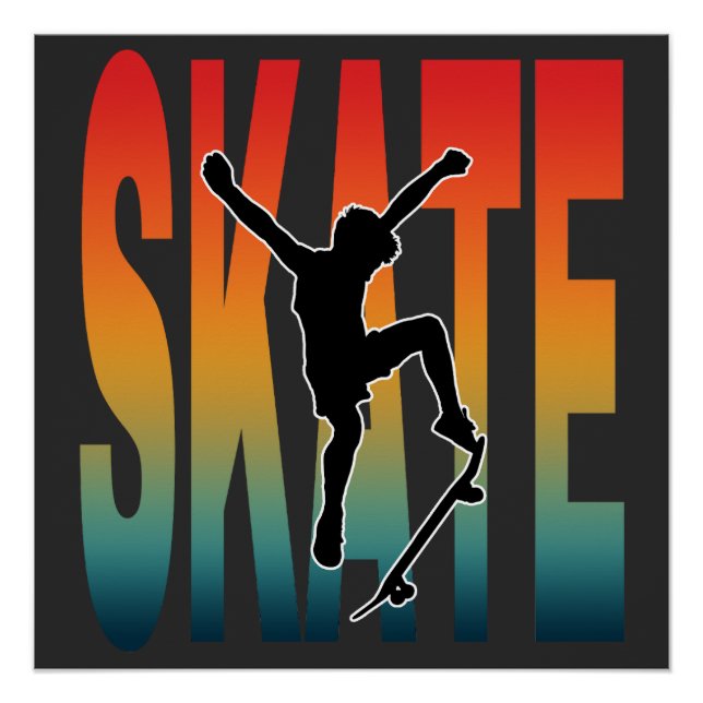 Skate Skateboarding Silhouette Poster (Front)