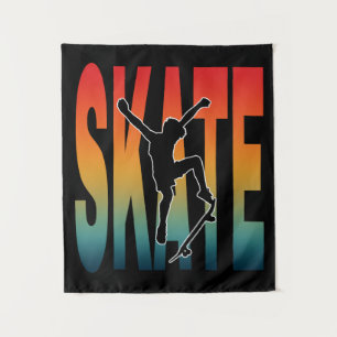 Skate Skateboarding Silhouette Tapestry