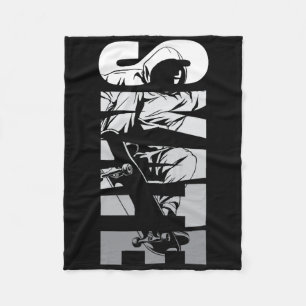 Skate Skater Skateboard Retro 90s  Fleece Blanket