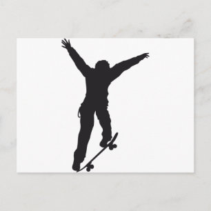 Skate Skater Sports Park Boys Fun Outdoors Shadow Postcard