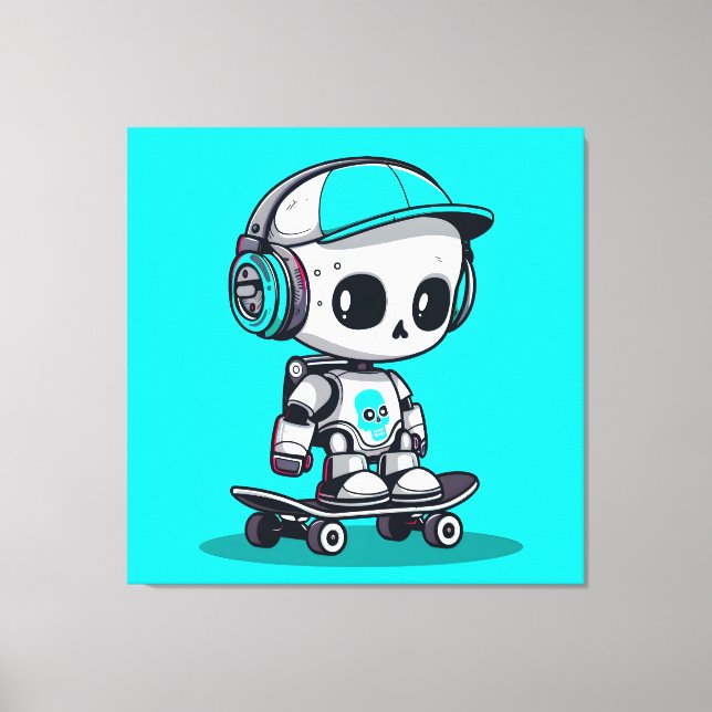 Skate SkullBot Canvas Print (Front)