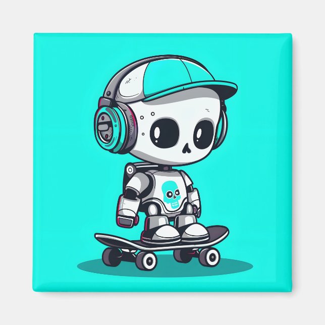 Skate SkullBot Magnet (Front)