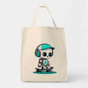 Skate SkullBot Tote Bag