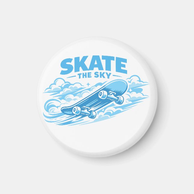 Skate The Sky – Blue Drift Magnet (Front)