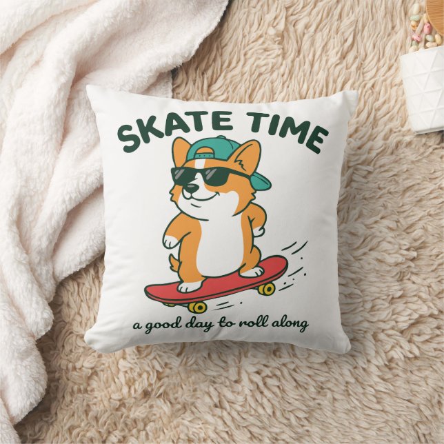 Skate Time Throw Pillow (Blanket)
