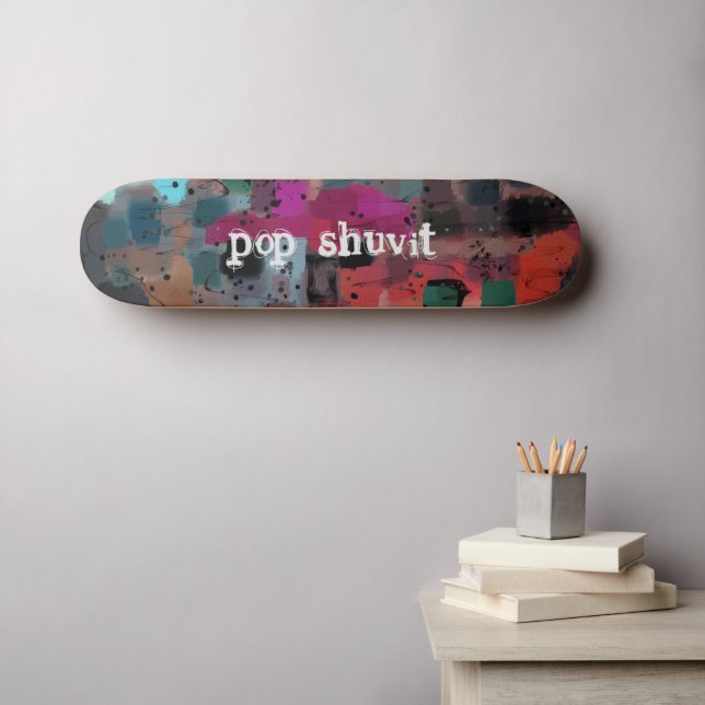 Skate Trick Grunge Typography Abstract Urban Art  Skateboard (Wall Art (Horz))