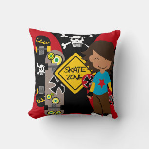 Skate Zone Skateboarding Pilllow Throw Pillow