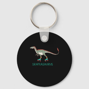 Skateasaurus Dino Inline Skating Rollerblading Gif Keychain