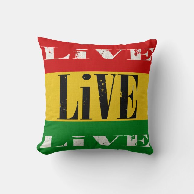 Skateboaders Live Live Live Throw Pillow (Front)