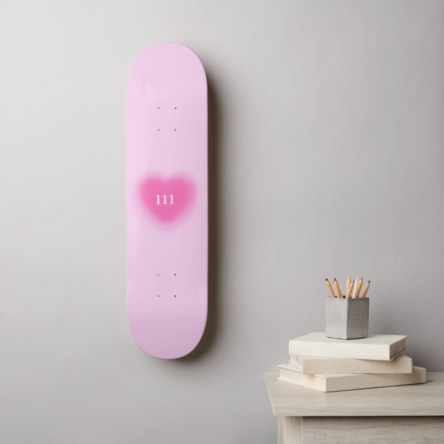 Skateboard 111 Joli Coeur rose Angel esthétique Numéro (Art mural)