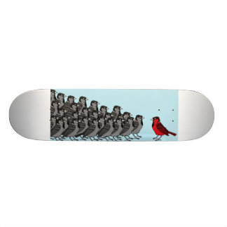 Skateboard 1 planche à roulettes rouge d'oiseau