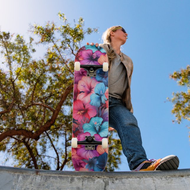 Skateboard #37 Motif floral (Extérieur 1)