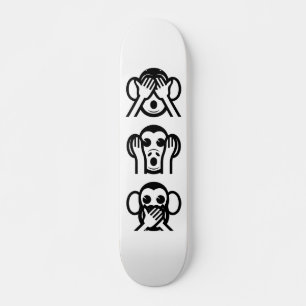 Skateboard 3 Singes Sages Emoji