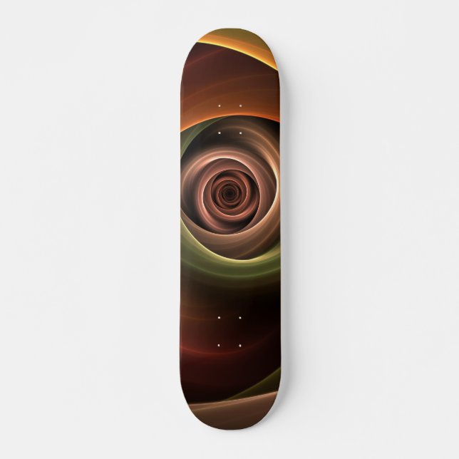Skateboard 3D Spirale Abstraite couleurs chaudes Art fractal  (Devant)