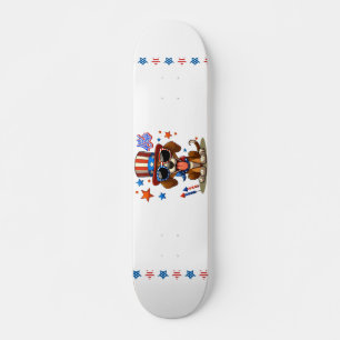 Skateboard 4 juillet chien/chiot mignon, patriotique
