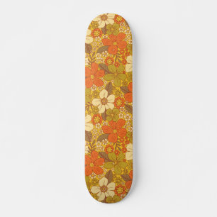 Skateboard 60 ans rétro/les années 70 Orange & Olive Green Fl