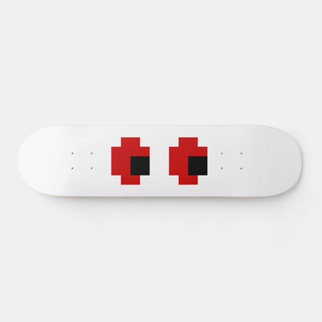 Skateboard 8 bits Éffrayants yeux rouges (Horz)
