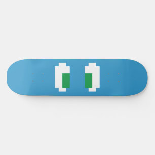 Skateboard 8 Bits Pixel Manga Yeux verts