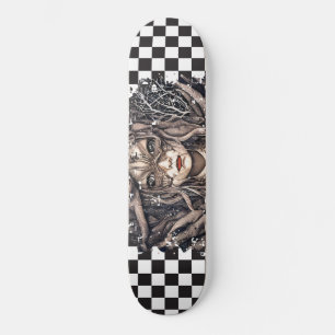 Skateboard À damiers Retro Girl