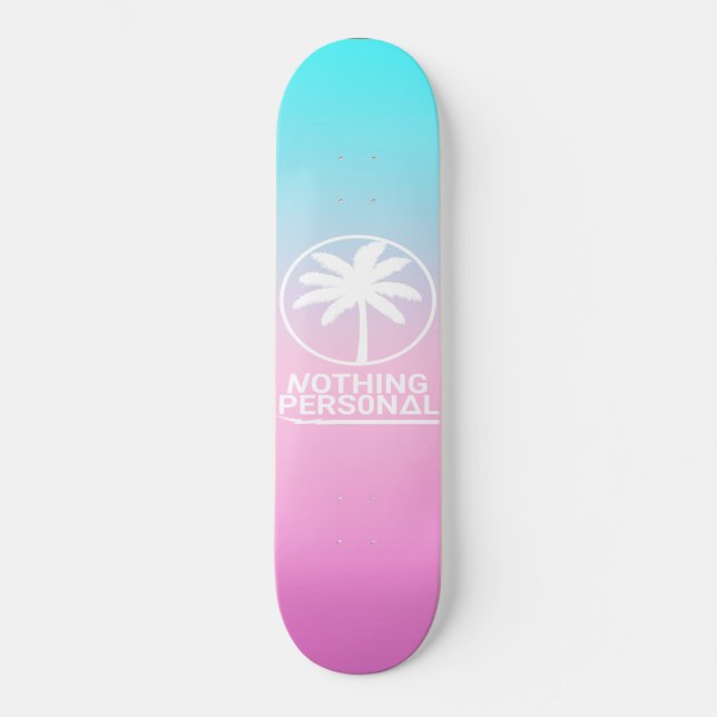 Skateboard à dégradé bleu et rose (Recto)