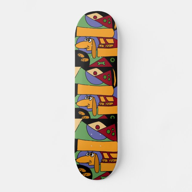 Skateboard AB planche à roulettes drôle d'art de teckel (Recto)