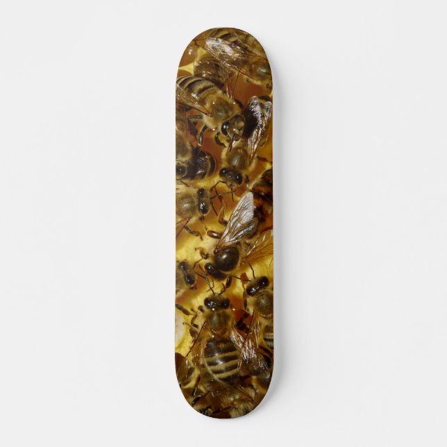 Skateboard Abeilles de miel dans la ruche avec la reine au (Devant)