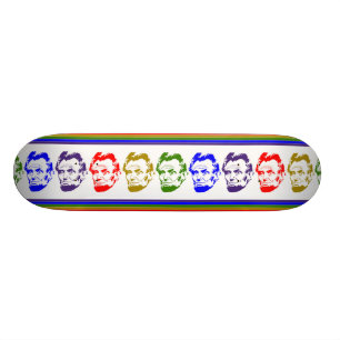 Skateboard Abraham Lincoln Retro Patinage Multicolore