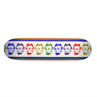 Skateboard Abraham Lincoln Retro Patinage Multicolore