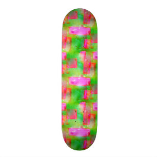 Skateboard Abrégé sur lumière du soleil peint jaune, rose