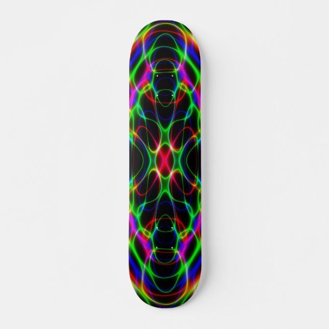 Skateboard Abrégé sur psychédélique lumière laser au néon (Devant)