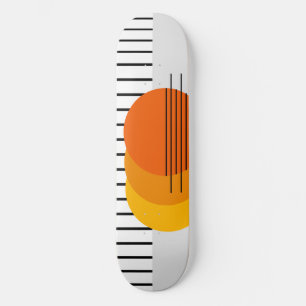 Skateboard Abstract Sunset Black White Orange Yellow Trendy