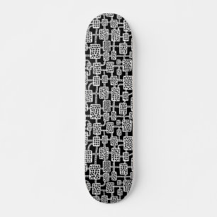 Skateboard Abstrait 041113 - Blanc sur noir