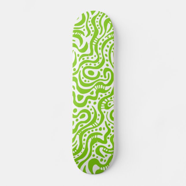Skateboard Abstrait 041211v1 - Martian Green en blanc (Recto)