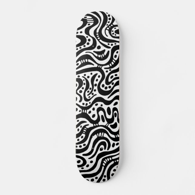 Skateboard Abstrait 041211v2 - Noir sur blanc (Recto)