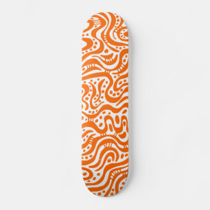 Skateboard Abstrait 041211v2 - Orange en blanc