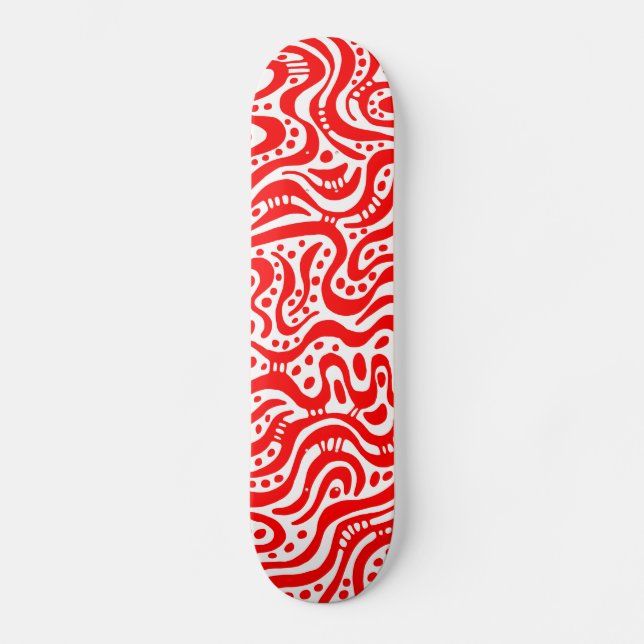 Skateboard Abstrait 041211v2 - Rouge sur blanc (Recto)